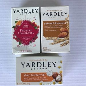 Set Of 3 Yardley London Soap Frosted Cranberry-Oatmeal & Almond -Shea Bu…